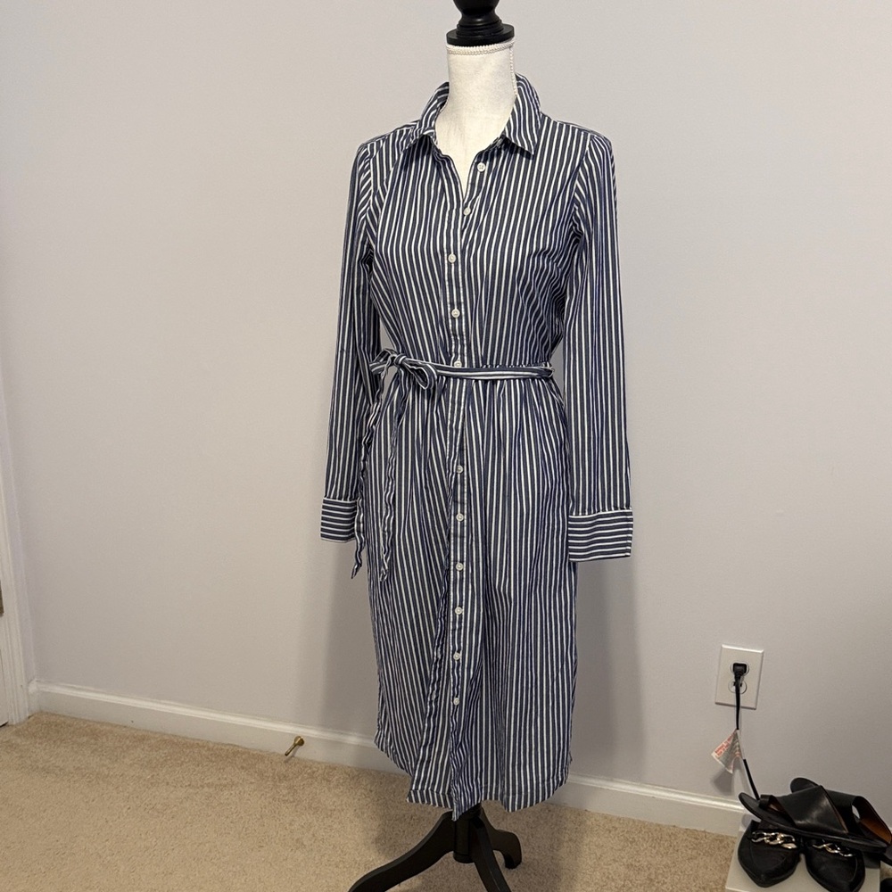 J.Crew Striped Blue Shirt Dress